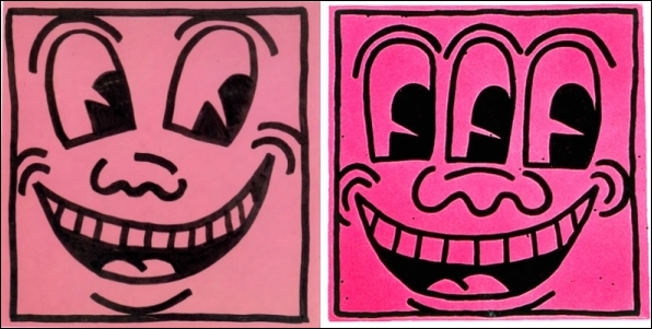 キース・へリングのステッカー「3-Eyed Face」(1982) : ガレリア 
