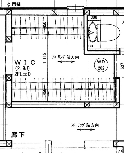同じ面積で収納効率 ウォークインクローゼットの壁位置変更 鎌倉 木の家づくり Casa Linda Em Kamakura