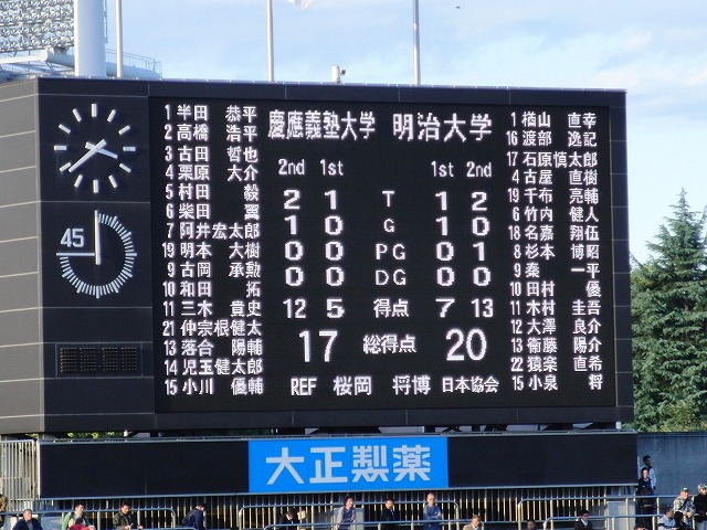 慶応VS明治 大学ラグビー観戦_f0141310_23553581.jpg