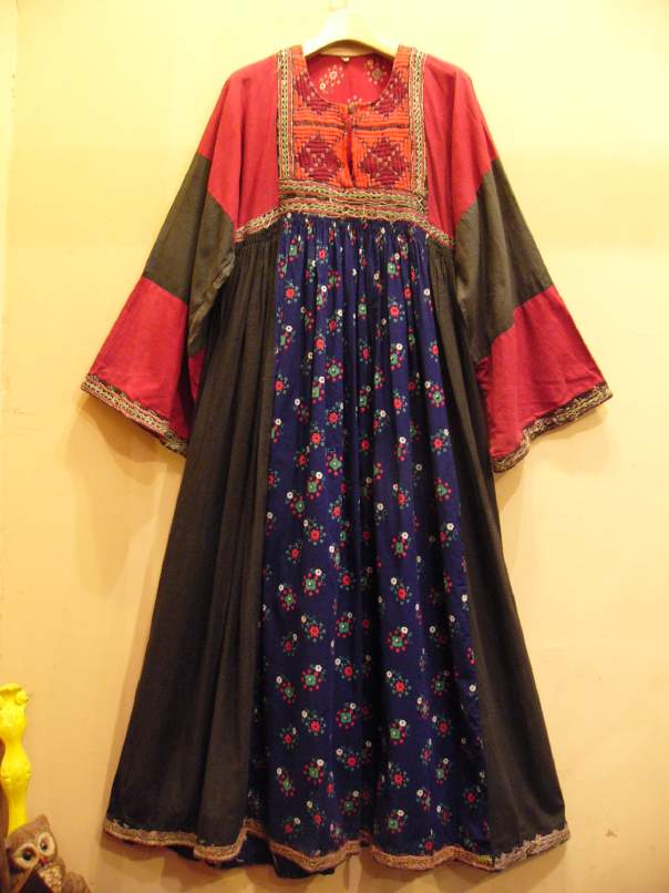 返品送料無料 vintage アフガンワンピース　ドレス ロングワンピース