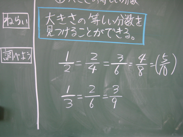 大きさの等しい分数 くまのつぶやき2 大きさの等しい分数 くまのつぶやき2