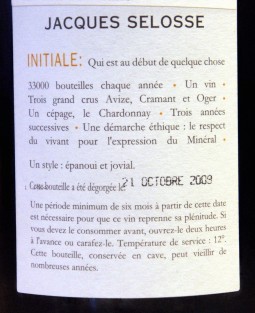 死ぬまでに飲みたい30本のシャンパン　－　Jacques Selosse Initial_a0124555_6105298.jpg