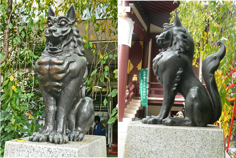 稲毛神社の神木と狛犬_c0192843_20333844.jpg