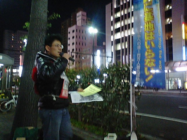 岡山駅前で戦争反対を訴え！_d0155415_21482031.jpg