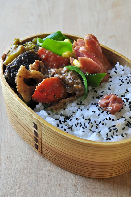 根菜のデミソース煮込みのお弁当_b0171098_7264050.jpg