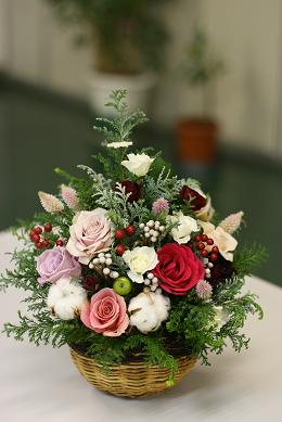 レッスンのお花達　生花はクリスマス_d0093459_20472638.jpg