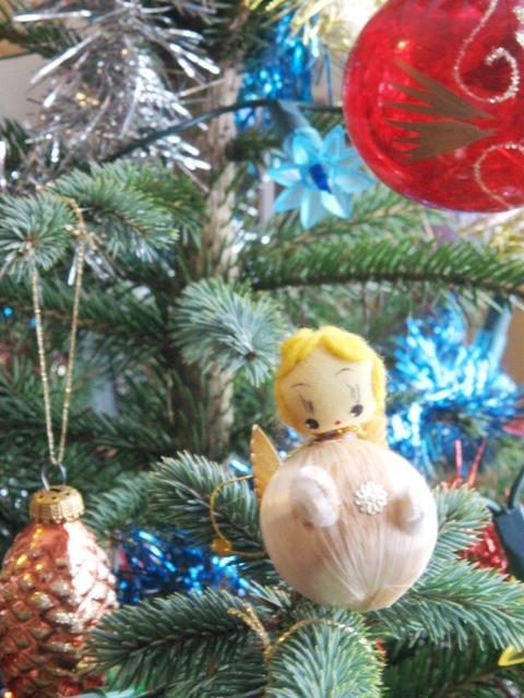 ヴィンテージ　小鳥のオーナメント　首にリース付き ヴィンテージ 小鳥のオーナメント 首にリース付き