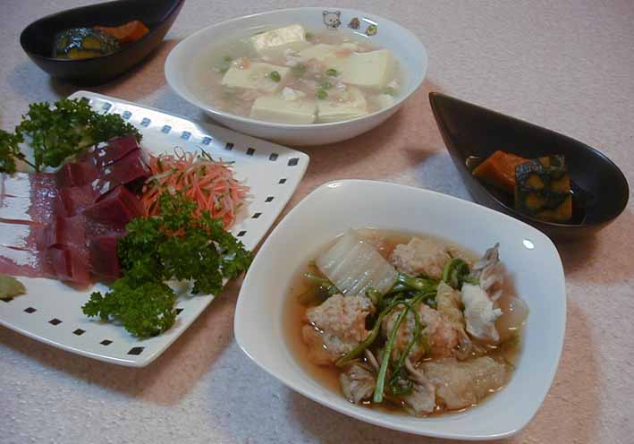 豆腐の海老の塩餡かけ＆南瓜ほっくり煮_e0126576_9565638.jpg