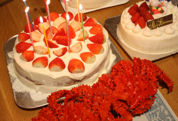 クリスマスケーキと蟹 12月24日_f0113639_1314938.jpg