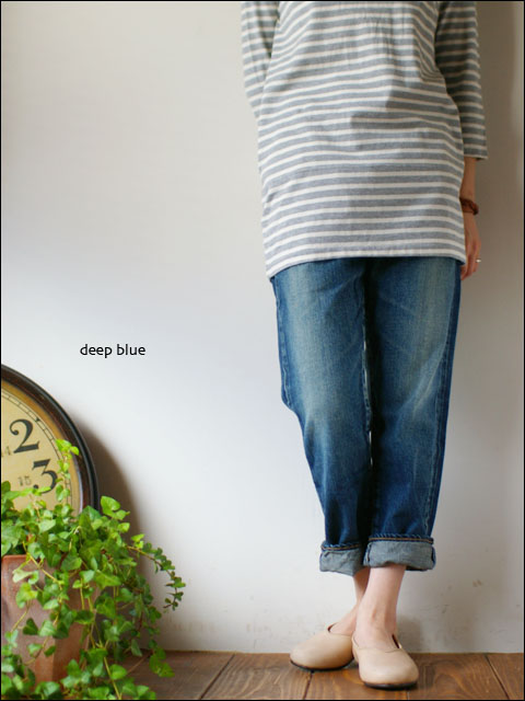 Deep Blue [ディープブルー] 12.5OZ甘織デニム ボーイフレンドアンクル丈5Pパンツ [73388_f0051306_1846544.jpg