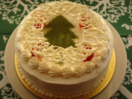 クリスマスケーキ10 その２ 抹茶 ホワイトチョコケーキ Asacafe