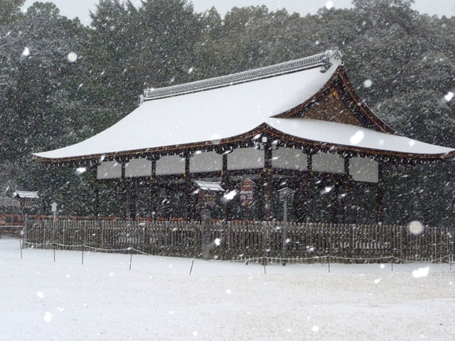 大晦日は大雪 上賀茂神社_e0048413_1891146.jpg