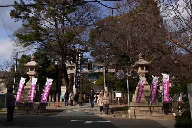 正月三日朝焼け、初詣　住吉神社、弓弦羽神社、夕焼け_a0030958_22562749.jpg