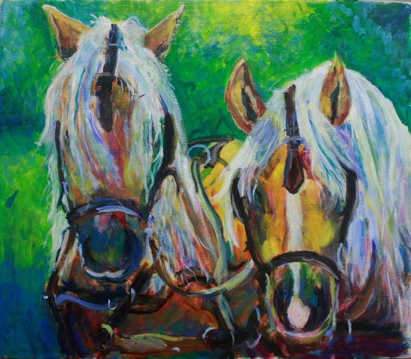 馬 絵を描きながら