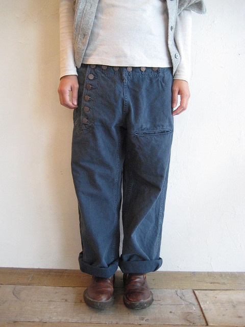 KAPITAL 後染め薄キャンバス セーラーカーゴヌーベルパンツ