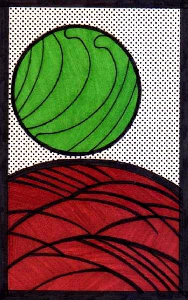 今日も花札の芒に月をポップに変えて描いてみました Sayuri