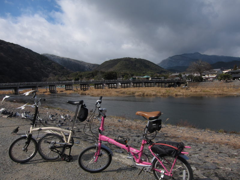 極寒、舞う風...走ってみると心地いい！！雪化粧の大パノラマを臨んでの京都・桂川自転車道ポタ_e0138081_15294149.jpg
