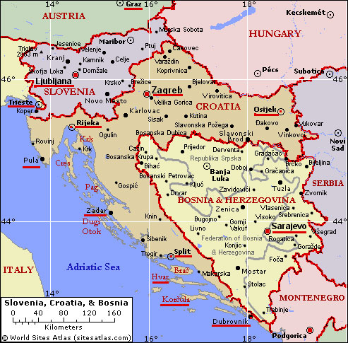 地図 クロアチア