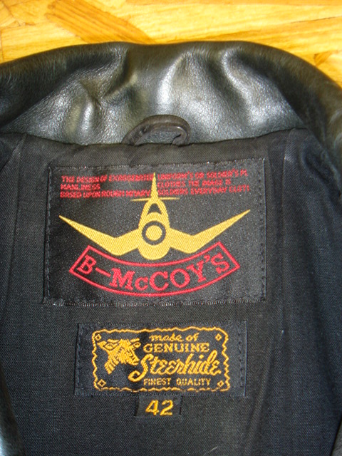 B-McCOY\'Sシングルレザーライダースジャケット★ビーマッコイズ_c0226054_1227127.jpg