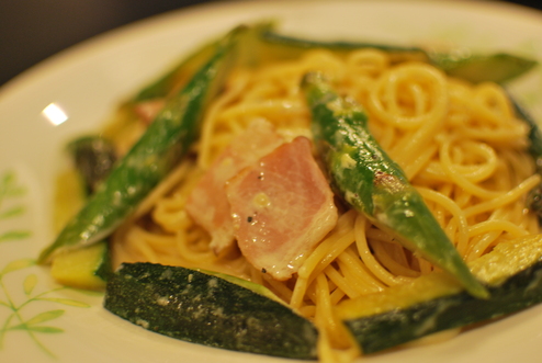 アスパラ ズッキーニ ベーコンのクリームパスタ 農家のヨメのレシピブログ Enjoy Vegetable アスパラ ズッキーニ ベーコンのクリームパスタ 農家のヨメのレシピブログ Enjoy Vegetable