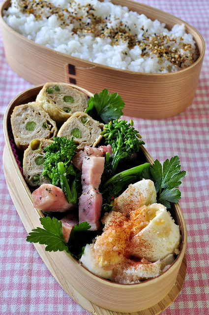 明太玉子と菜の花のお弁当_b0171098_7402974.jpg