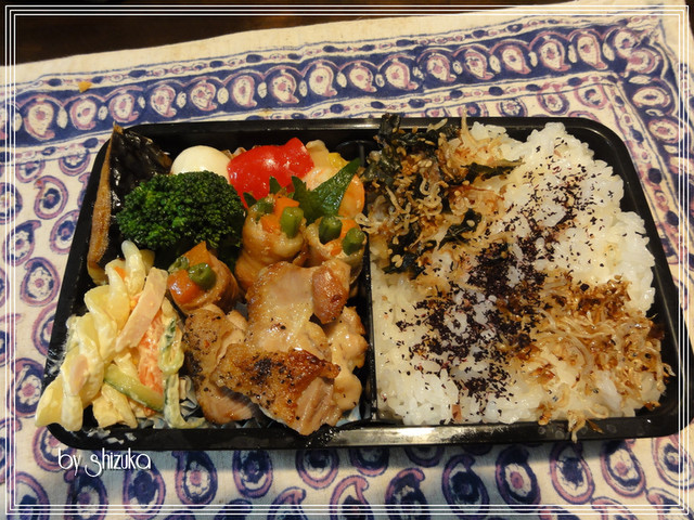 自家製　梅ワカメちりめんでお弁当_d0176634_99366.jpg