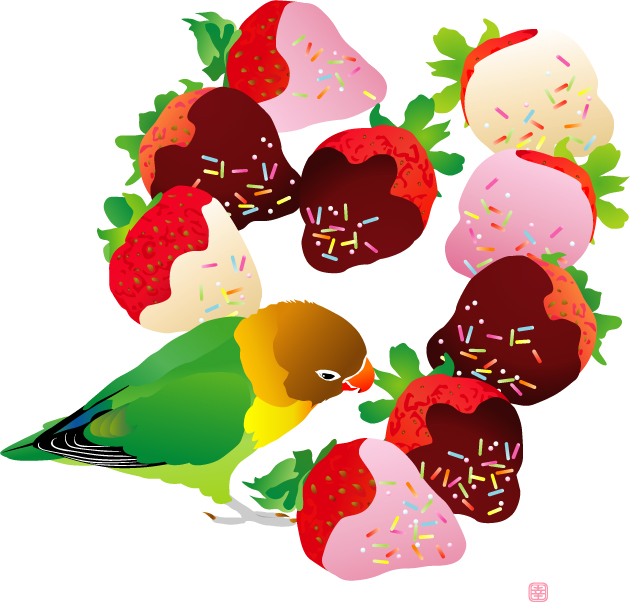 チョコがけイチゴ Piro Piro とりアート チョコがけイチゴ Piro Piro とりアート