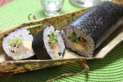 のりえちゃんの鴨南蛮そばと恵方巻_f0223119_034184.jpg
