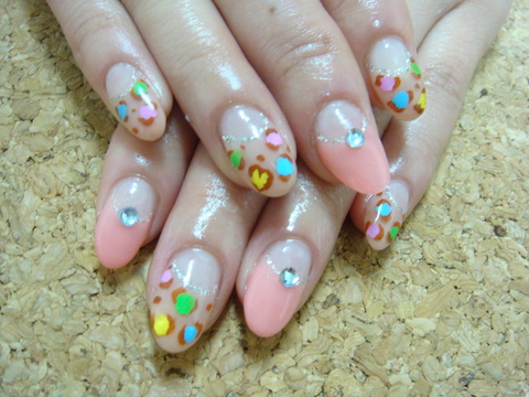 カラフルひょう柄☆ジェルネイル_a0145558_1554251.jpg