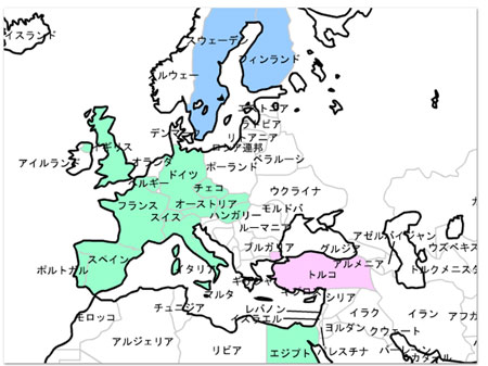 世界地図に色を塗る そらたび