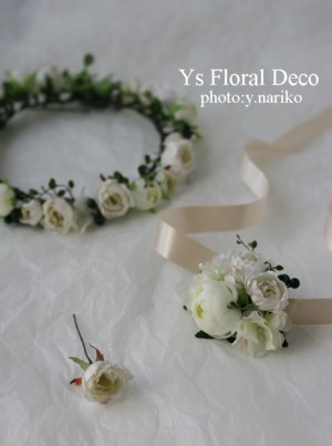 白いお花 花冠&リストレット_b0113510_19395299.jpg