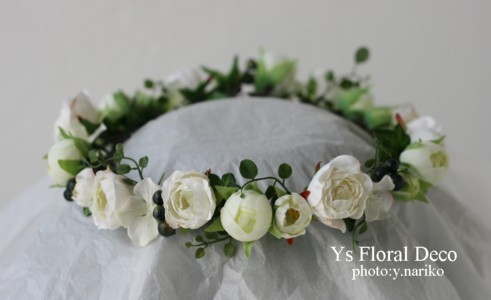白いお花 花冠&リストレット_b0113510_19401412.jpg