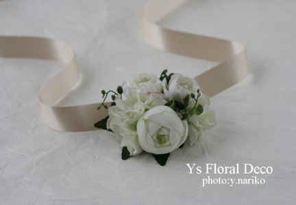白いお花 花冠&リストレット_b0113510_1940569.jpg