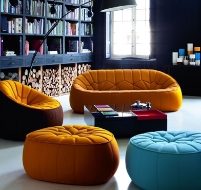 ligne roset リーンロゼオットマンオレンジ