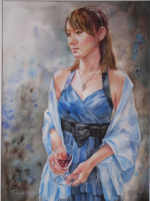 作品 f10号 青いドレスの女 ひと 復活しました デルフトブルー 作品 f10号 青いドレスの女 ひと 復活しました デルフトブルー