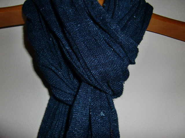 hand made indigo cotton stole_f0226051_22474935.jpg