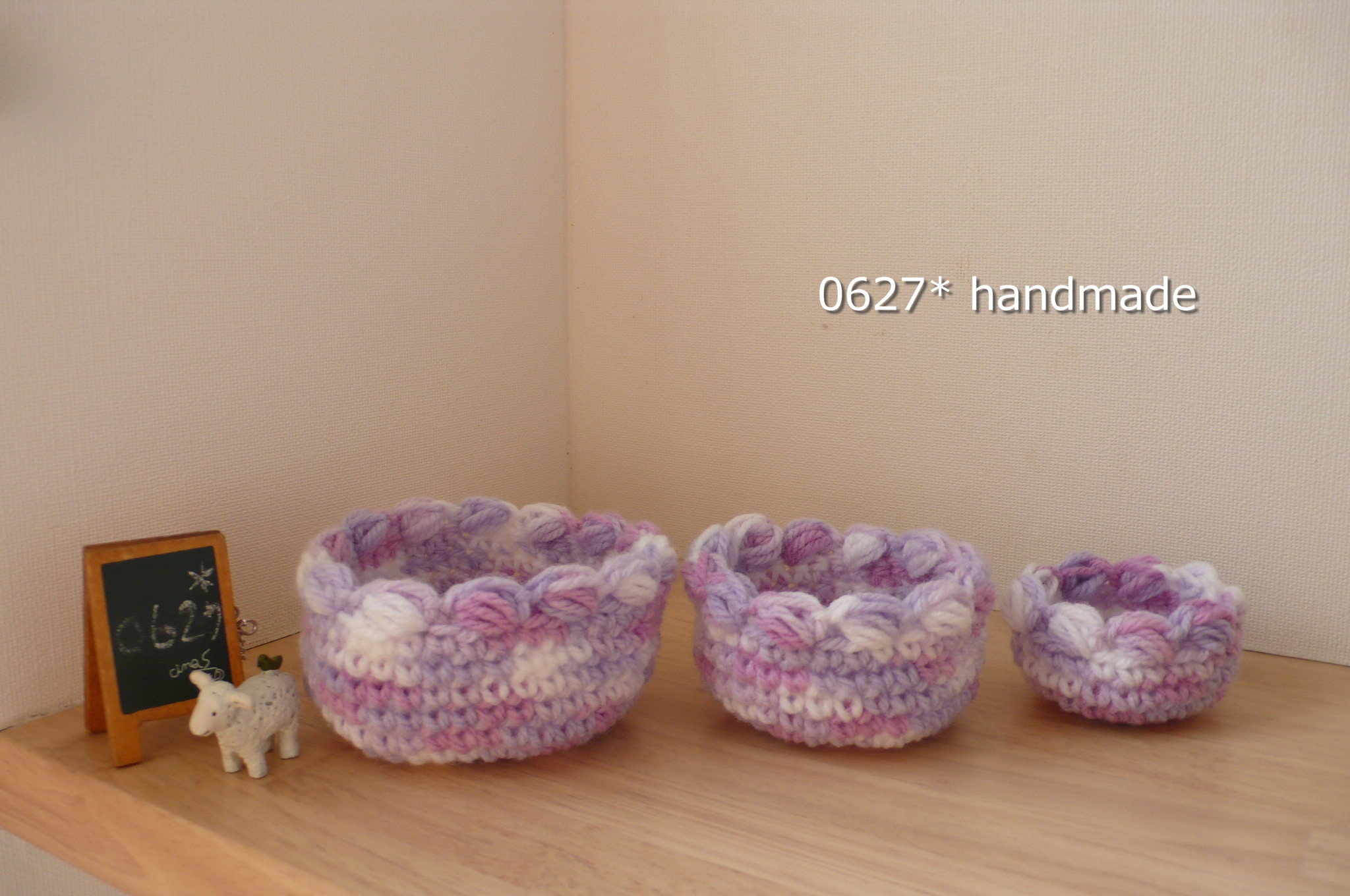 アクリル毛糸の編みかご Handmade布小物 0627 アクリル毛糸の編みかご Handmade布小物 0627