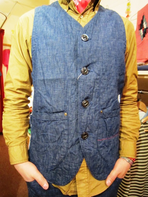 ANACHRONORM \"Hakeme Chambray Work Vest & 5P Pants\"_f0191324_015592.jpg