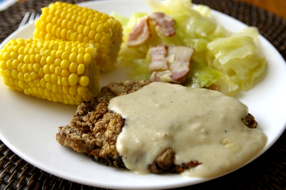 チキンフライドステーキ カントリーフライドステーキ Chicken Fried Steak Country Fried Steak A Taste Of The Southern Home アメリカ南部の家庭料理