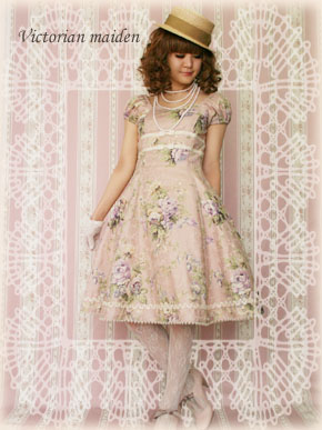 Victorian maiden*ダブルバッスルシフォンフリルスカート*ピンク