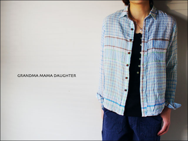GRANDMA MAMA DAUGHTER [グランマ・ママ・ドーター] レギュラーカラーチェックシャツ[GC-110333] LADY\'_f0051306_17451145.jpg