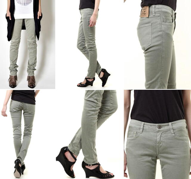 5351 POUR LES FEMMES プーラ・ファム スーパーカラーデニム　SkinnyPT　KHAKI_a0089359_11401571.jpg