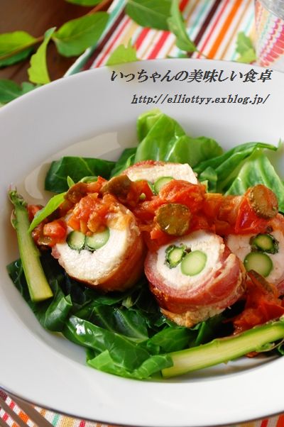 チキンとアスパラのベーコン巻き_d0104926_4194731.jpg
