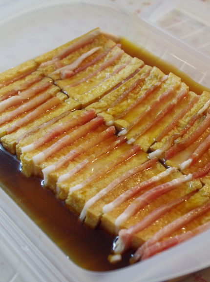 ルクエスチームケースで!厚揚げと豚肉の重ね蒸し_f0168317_0552991.jpg