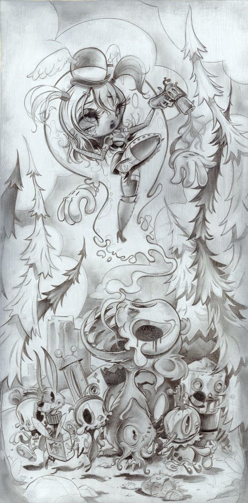 Monsters and Misfits展、油絵『クマ・ダンス』。_a0077842_16545469.jpg