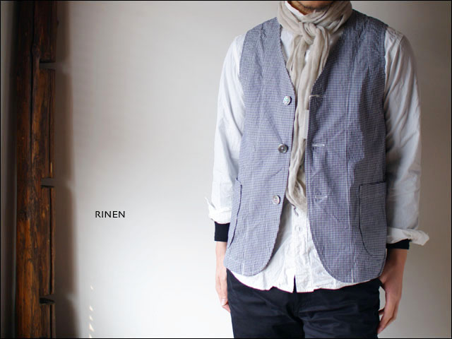 RINEN [リネン] 80/2 ダウンプルーフギンガムベスト [28104] MEN\'S_f0051306_9224547.jpg