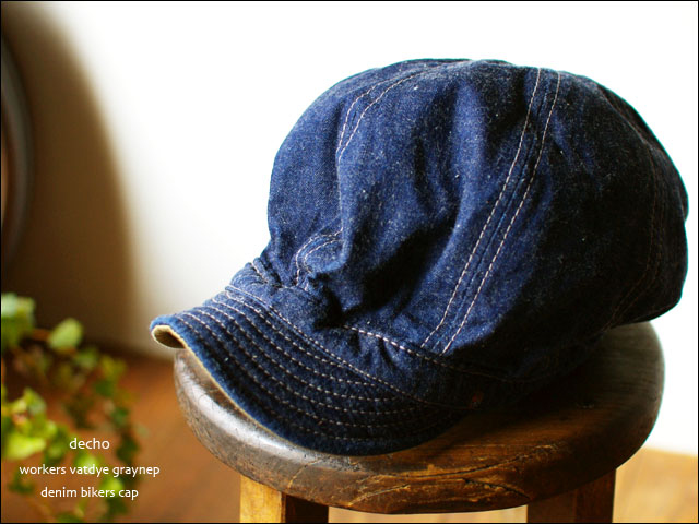 DECHO[デコー] 1WORKERS VATDYE GRAYNEP DENIM BIKERSCAP [ネップデニム バイカーキャップ]　_f0051306_16471729.jpg