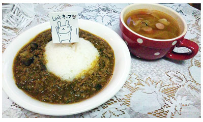 カレーは旗作りから!『おこちゃま旦那様カレー』のススメ♡_d0224894_1037718.jpg
