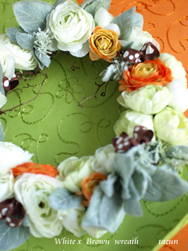 wreath ♪ white x brown_d0144095_21544398.jpg