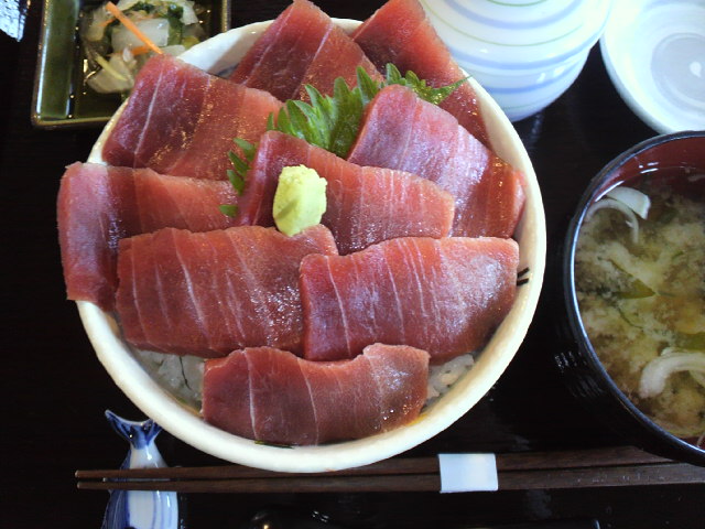 大間町で、マグロ中トロ丼です。_b0000715_13171192.jpg